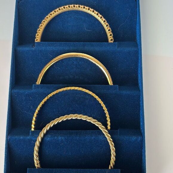 NIB Camrose & Kross JB Kennedy 4 bangle bracelets 24kt YGP - Picture 2 of 8